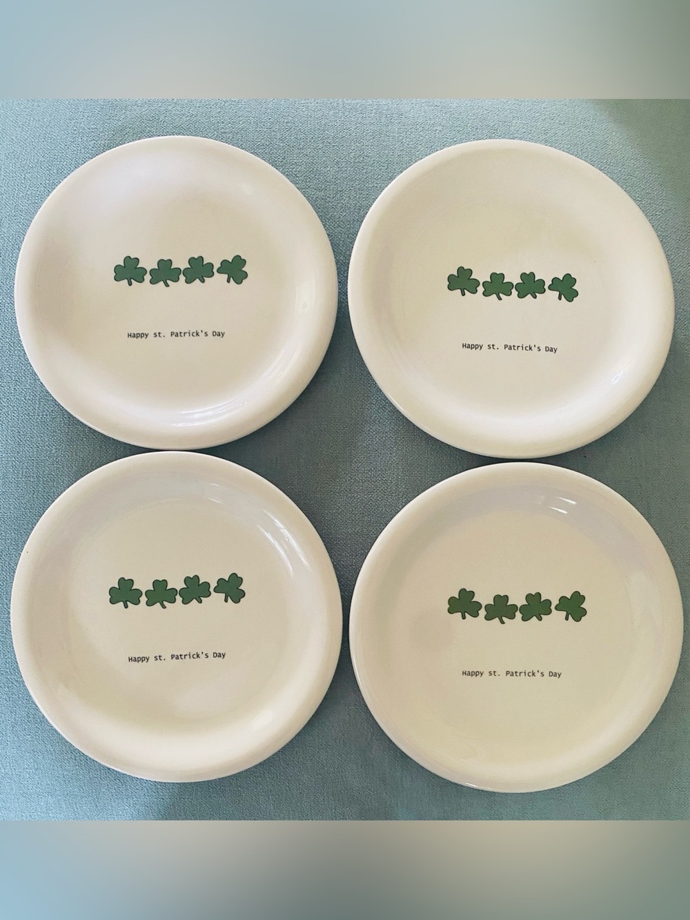 Wendover Lane Beth Mueller St Patrick's Day Appetizer Plates Set of 4 CIB 6.25"